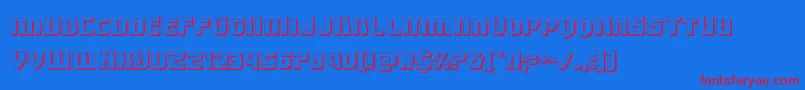 Speedwagon3D-Schriftart – Rote Schriften auf blauem Hintergrund