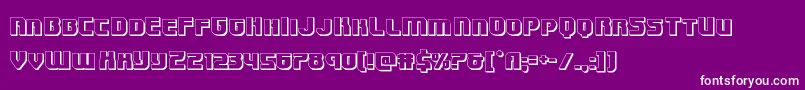 Speedwagon3D-Schriftart – Weiße Schriften auf violettem Hintergrund