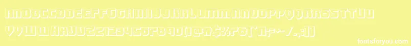 Speedwagon3D-Schriftart – Weiße Schriften auf gelbem Hintergrund