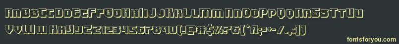 Speedwagon3D-Schriftart – Gelbe Schriften auf schwarzem Hintergrund