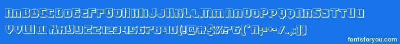 Speedwagon3D Font – Yellow Fonts on Blue Background