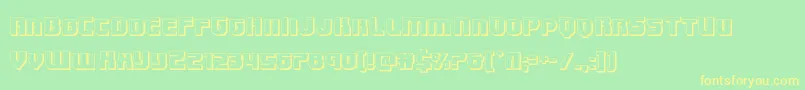 Speedwagon3D Font – Yellow Fonts on Green Background