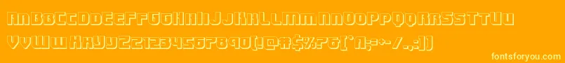 Шрифт Speedwagon3D – жёлтые шрифты на оранжевом фоне