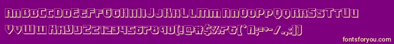 Шрифт Speedwagon3D – жёлтые шрифты на фиолетовом фоне