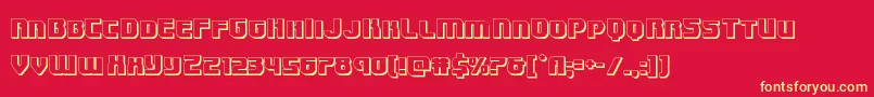 Шрифт Speedwagon3D – жёлтые шрифты на красном фоне