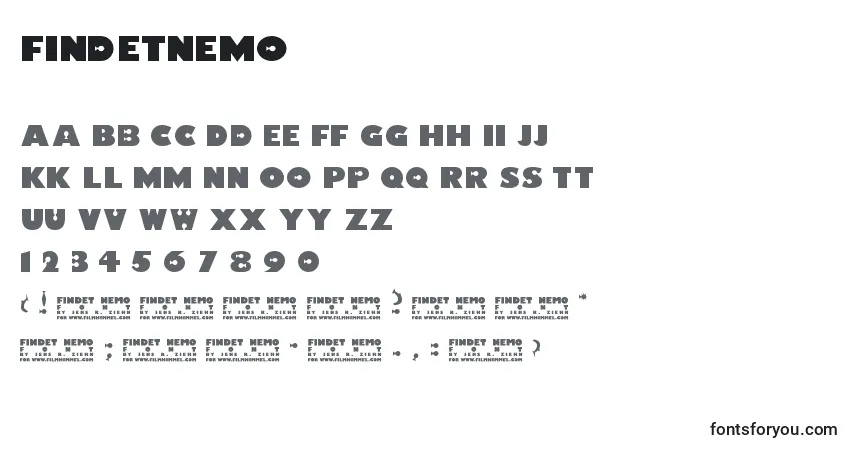 Schriftart FindetNemo – Alphabet, Zahlen, spezielle Symbole