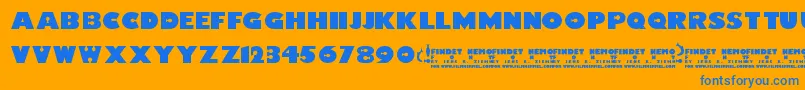 FindetNemo Font – Blue Fonts on Orange Background