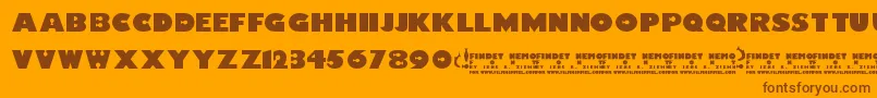 FindetNemo Font – Brown Fonts on Orange Background