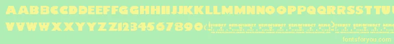 FindetNemo Font – Yellow Fonts on Green Background