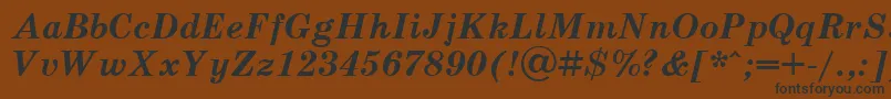 Scb76C-fontti – mustat fontit ruskealla taustalla