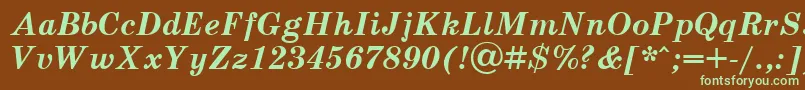 Scb76C-fontti – vihreät fontit ruskealla taustalla