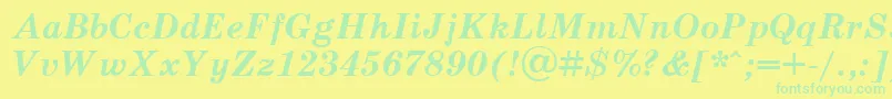 fuente Scb76C – Fuentes Verdes Sobre Fondo Amarillo