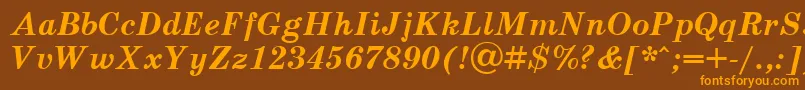 Scb76C Font – Orange Fonts on Brown Background