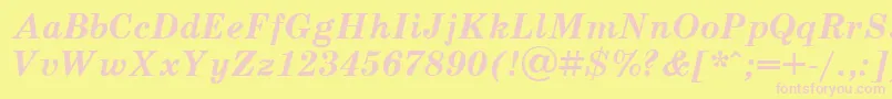 フォントScb76C – ピンクのフォント、黄色の背景