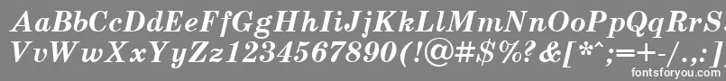 フォントScb76C – 灰色の背景に白い文字