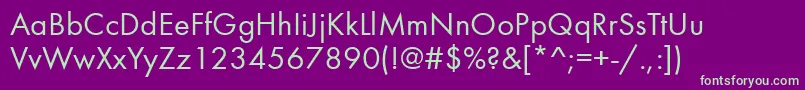 Czcionka FuturabookcttNormal – zielone czcionki na fioletowym tle