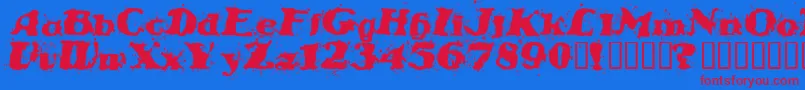 StablenoByVeredgf Font – Red Fonts on Blue Background