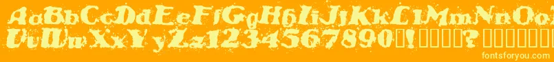 StablenoByVeredgf Font – Yellow Fonts on Orange Background
