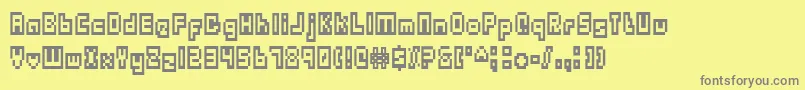 フォントOutlandsTruetype – 黄色の背景に灰色の文字