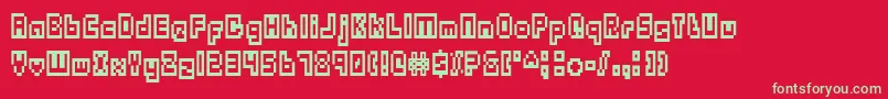 フォントOutlandsTruetype – 赤い背景に緑の文字