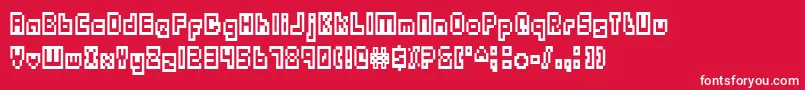 フォントOutlandsTruetype – 赤い背景に白い文字