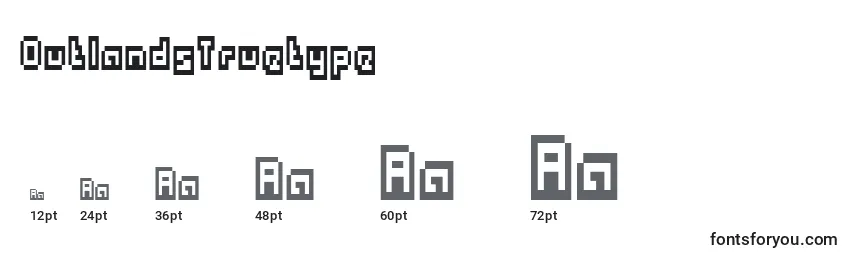 OutlandsTruetype Font Sizes