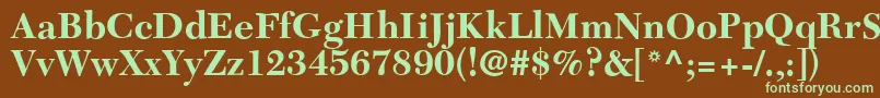 C651RomanBold Font – Green Fonts on Brown Background