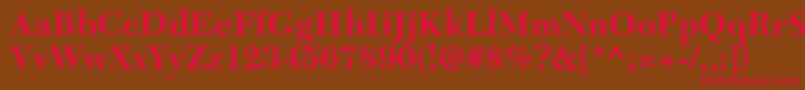 フォントC651RomanBold – 赤い文字が茶色の背景にあります。