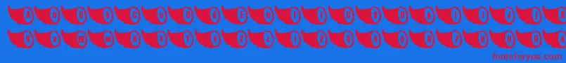 LmsCornicopiaOfThanks-Schriftart – Rote Schriften auf blauem Hintergrund