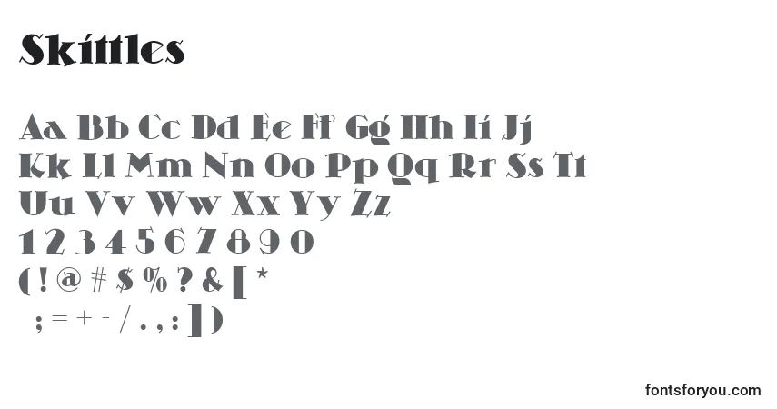 Шрифт Skittles – алфавит, цифры, специальные символы