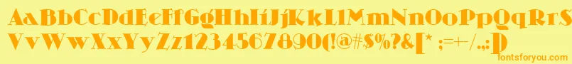 Skittles Font – Orange Fonts on Yellow Background