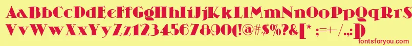 Skittles Font – Red Fonts on Yellow Background