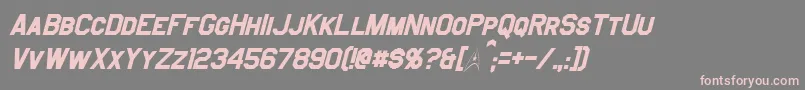 JefferiesBoldItalic Font – Pink Fonts on Gray Background