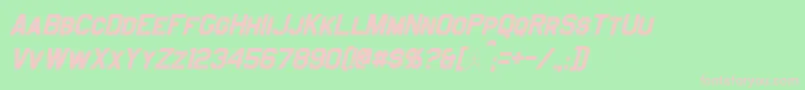 JefferiesBoldItalic Font – Pink Fonts on Green Background