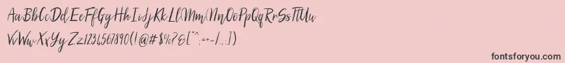 SilhouettoScript-Schriftart – Schwarze Schriften auf rosa Hintergrund