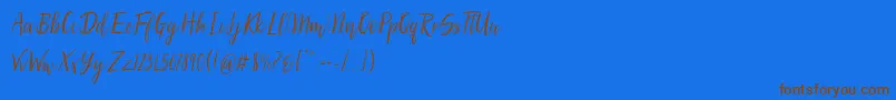 SilhouettoScript Font – Brown Fonts on Blue Background