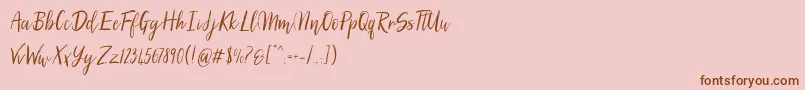 SilhouettoScript Font – Brown Fonts on Pink Background