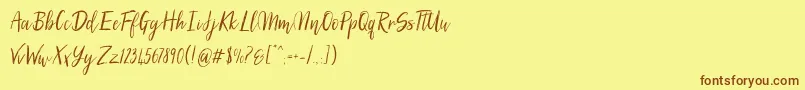 SilhouettoScript Font – Brown Fonts on Yellow Background
