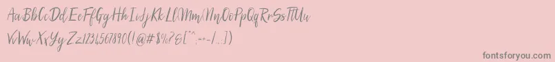 SilhouettoScript Font – Gray Fonts on Pink Background