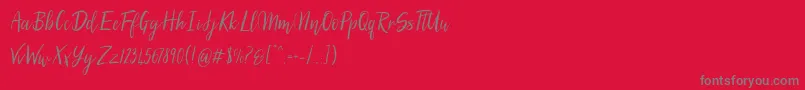 SilhouettoScript Font – Gray Fonts on Red Background