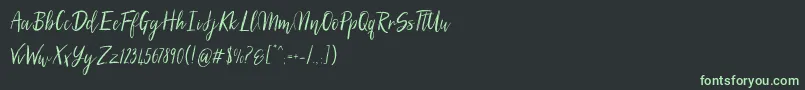 SilhouettoScript Font – Green Fonts on Black Background