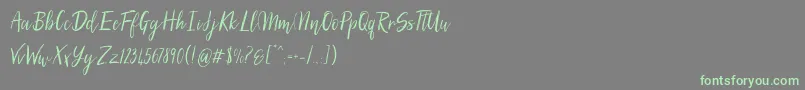 Czcionka SilhouettoScript – zielone czcionki na szarym tle