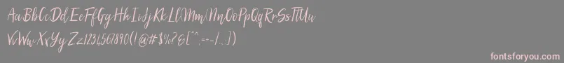 SilhouettoScript-Schriftart – Rosa Schriften auf grauem Hintergrund