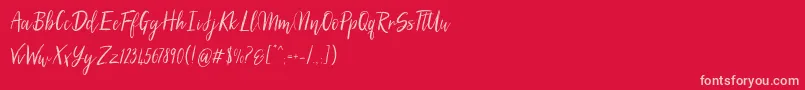 SilhouettoScript-Schriftart – Rosa Schriften auf rotem Hintergrund