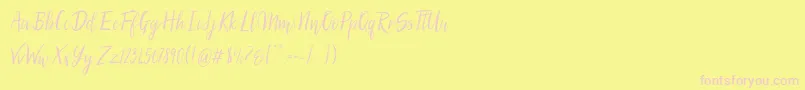 SilhouettoScript Font – Pink Fonts on Yellow Background