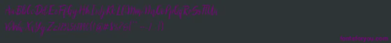 Fonte SilhouettoScript – fontes roxas em um fundo preto
