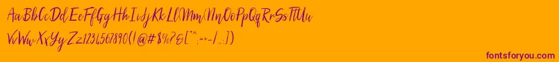 SilhouettoScript Font – Purple Fonts on Orange Background