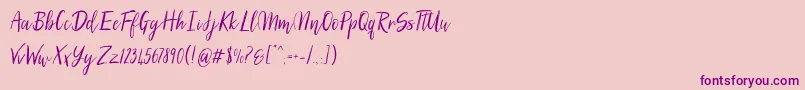 SilhouettoScript-Schriftart – Violette Schriften auf rosa Hintergrund