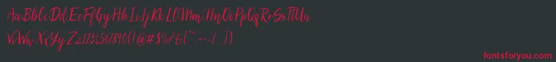 SilhouettoScript-Schriftart – Rote Schriften auf schwarzem Hintergrund