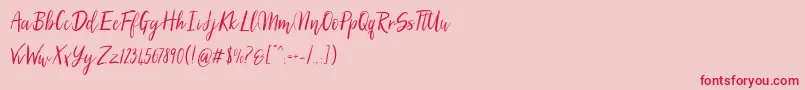 SilhouettoScript Font – Red Fonts on Pink Background